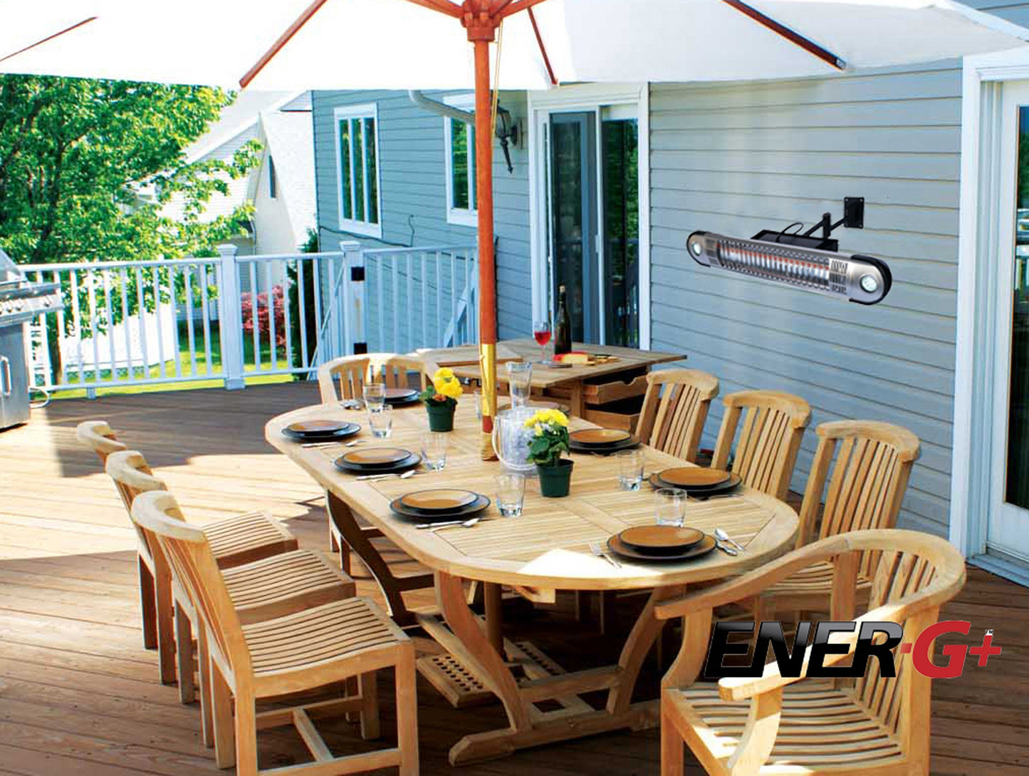 Energ+ Infrared Electric LED Wall-Mounted Patio Heater - HEA-21533|Radiateur de terrasse mural électrique à DEL et à infrarouge Energ+ - HEA-21533
