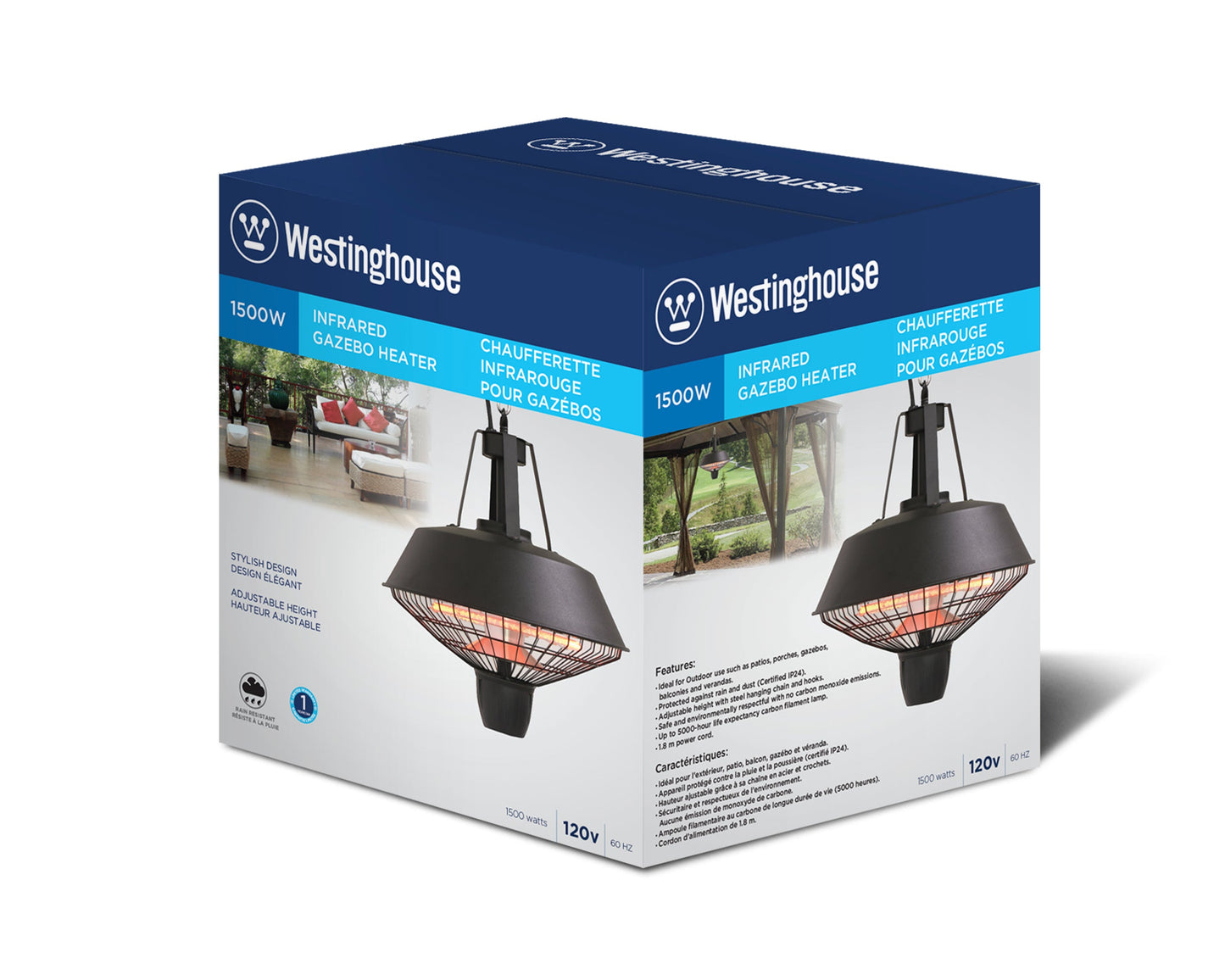 Westinghouse Infrared Electric Hanging Patio Heater - WES31-1520C|Radiateur de terrasse suspendu électrique et à infrarouge Westinghouse - WES31-1520C
