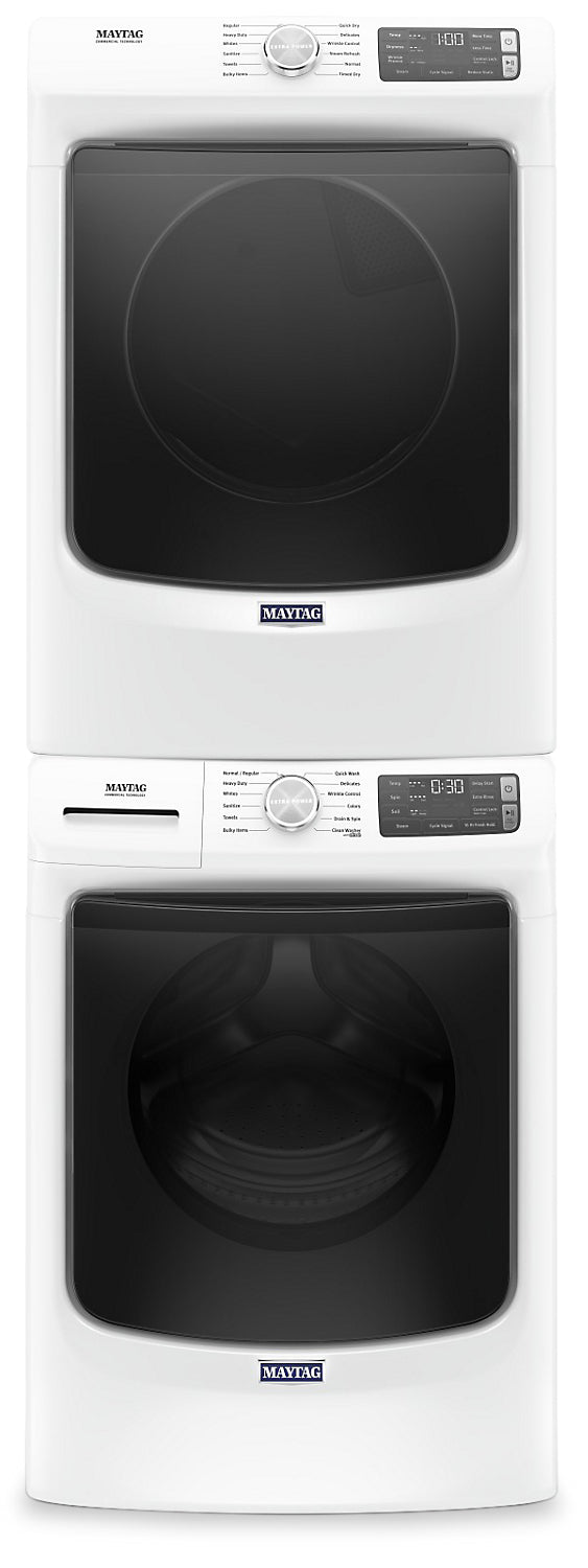 Maytag Front-Load 5.5 Cu. Ft. Washer with Extra Power and 7.3 Cu. Ft. Electric Steam Dryer - White|Laveuse frontale 5,5 pi3 avec Extra Power et sécheuse électrique vapeur 7,3 pi³ Maytag - blance|MAFL663W