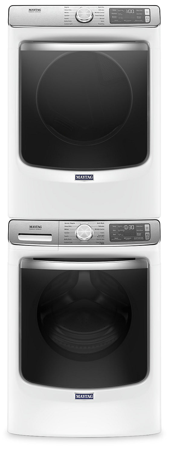 Maytag Front-Load 5.8 Cu. Ft. Smart Washer with Extra Power and 7.3 Cu. Ft. Electric Smart Dryer - White|Laveuse frontale 5,8 pi3 Extra Power et sécheuse électrique intelligente 7,3 pi³ Maytag - blance|MAFL863W