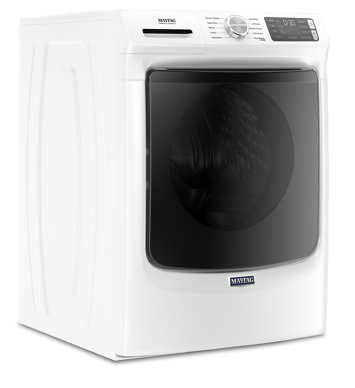 Maytag Front-Load 5.2 Cu. Ft. Washer with Extra Power and 7.3 Cu. Ft. Electric Dryer - White|Laveuse frontale 5,2 pi3 avec Extra Power et sécheuse électrique 7,3 pi³ Maytag - blanches|MAFL563L
