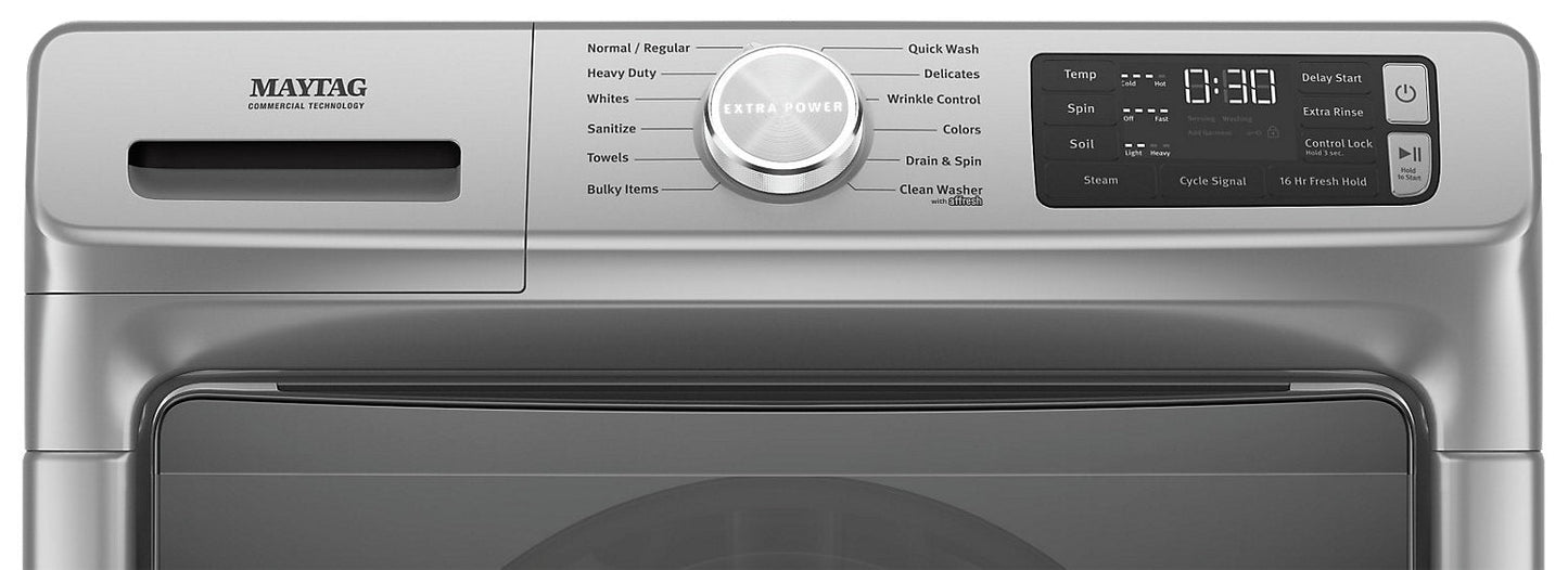 Maytag Front-Load 5.5 Cu. Ft. Washer with Extra Power and 7.3 Cu. Ft. Electric Steam Dryer - Slate|Laveuse frontale 5,5 pi3 avec Extra Power et sécheuse électrique vapeur 7,3 pi³ Maytag - ardoise|MAFL663C