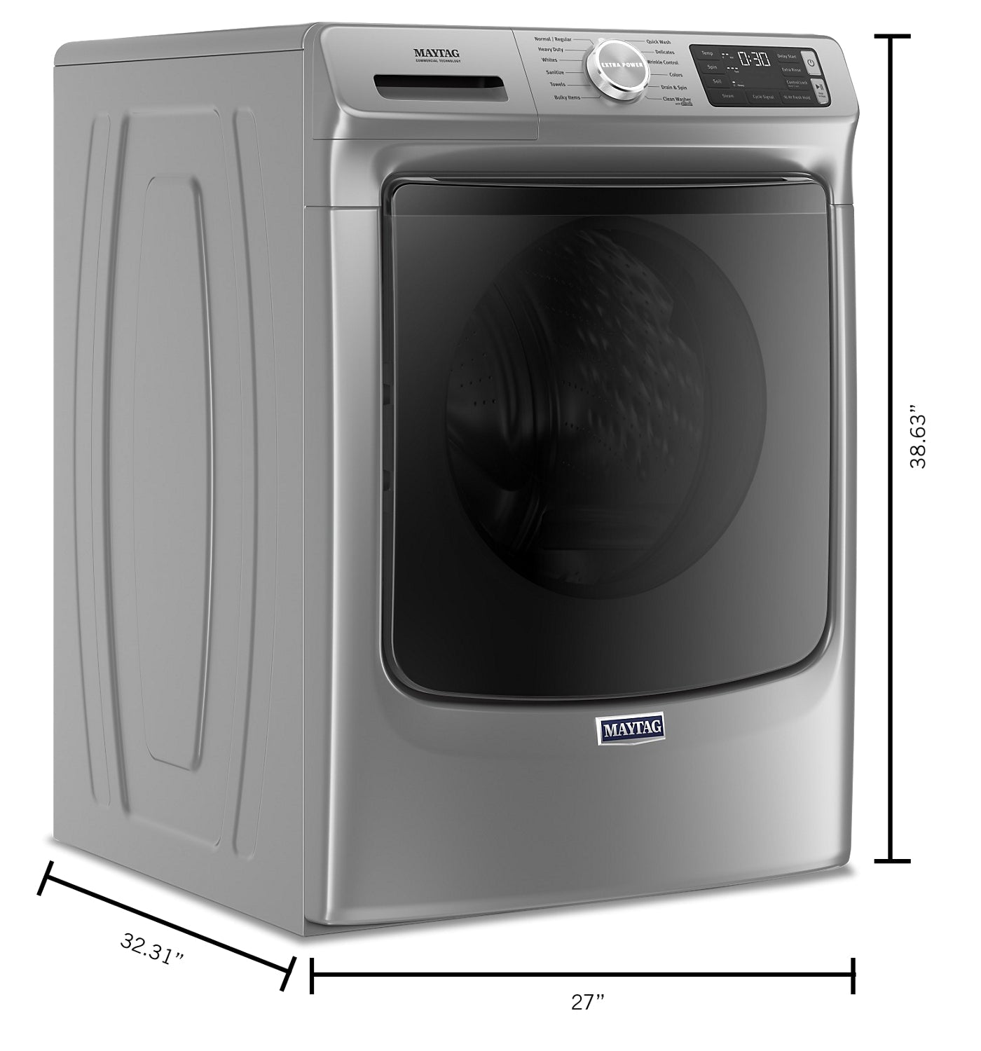 Maytag Front-Load 5.5 Cu. Ft. Washer with Extra Power and 7.3 Cu. Ft. Electric Steam Dryer - Slate|Laveuse frontale 5,5 pi3 avec Extra Power et sécheuse électrique vapeur 7,3 pi³ Maytag - ardoise|MAFL663C