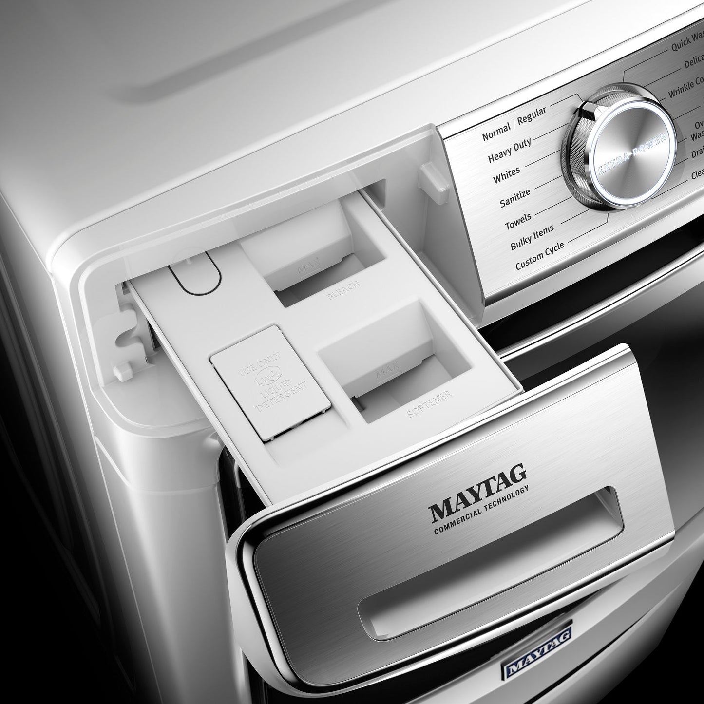 Maytag 5.8 Cu. Ft. Smart Front-Load High-Efficiency Steam Washer - White - Stackable - MHW8630HW | Laveuse à la vapeur intelligente haute efficacité Maytag à chargement frontal de 5,8 pi³ - blanche -…