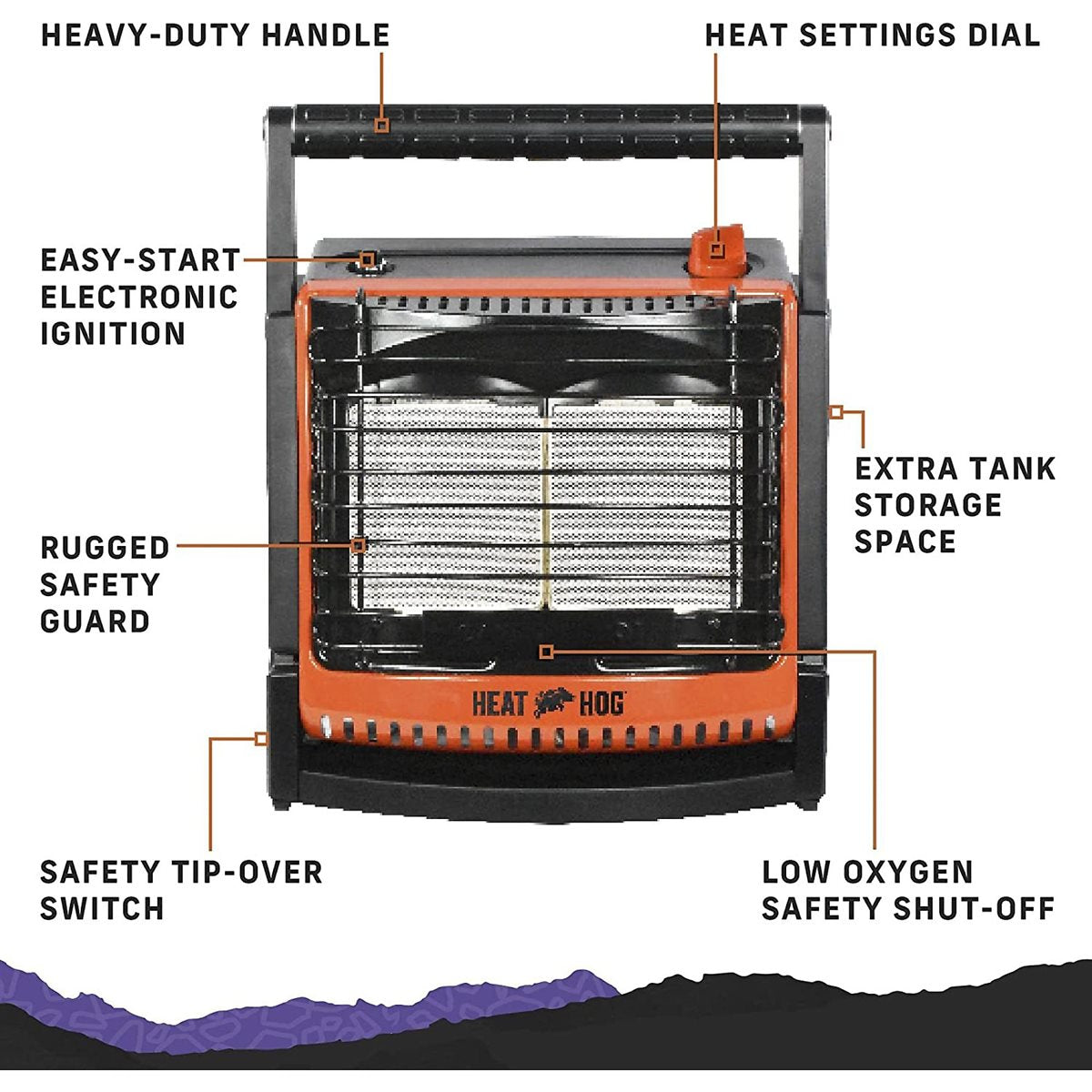 Heat Hog 18,000 BTU LP Propane Portable Outdoor Heater|Chaufferette portative pour l’extérieur au gaz propane liquide de 18 000 LP Heat Hog|D66G44BB