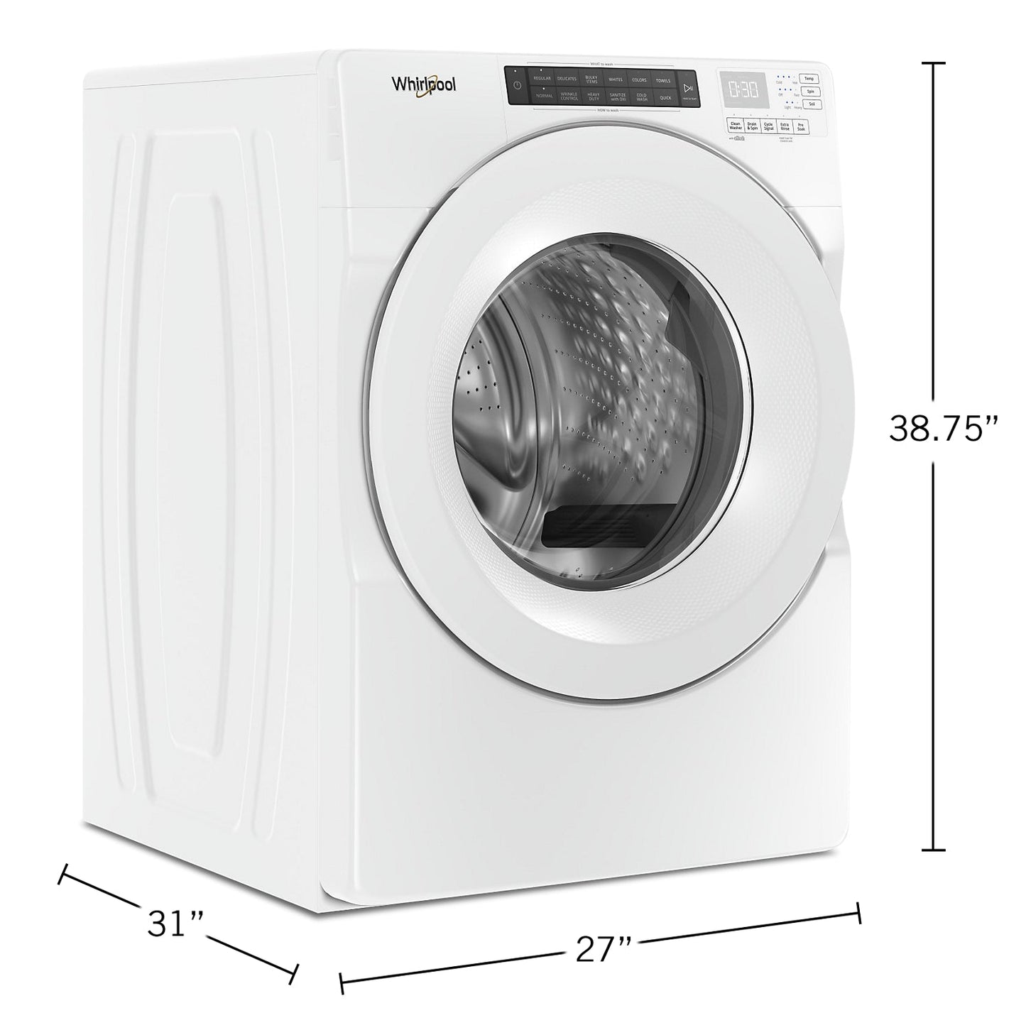 Whirlpool 5.0 Cu. Ft. Front-Load High-Efficiency Washer - White - Stackable - WFW560CHW | Laveuse haute efficacité Whirlpool à chargement frontal de 5 pi³ - blanche - superposable - WFW560CH…