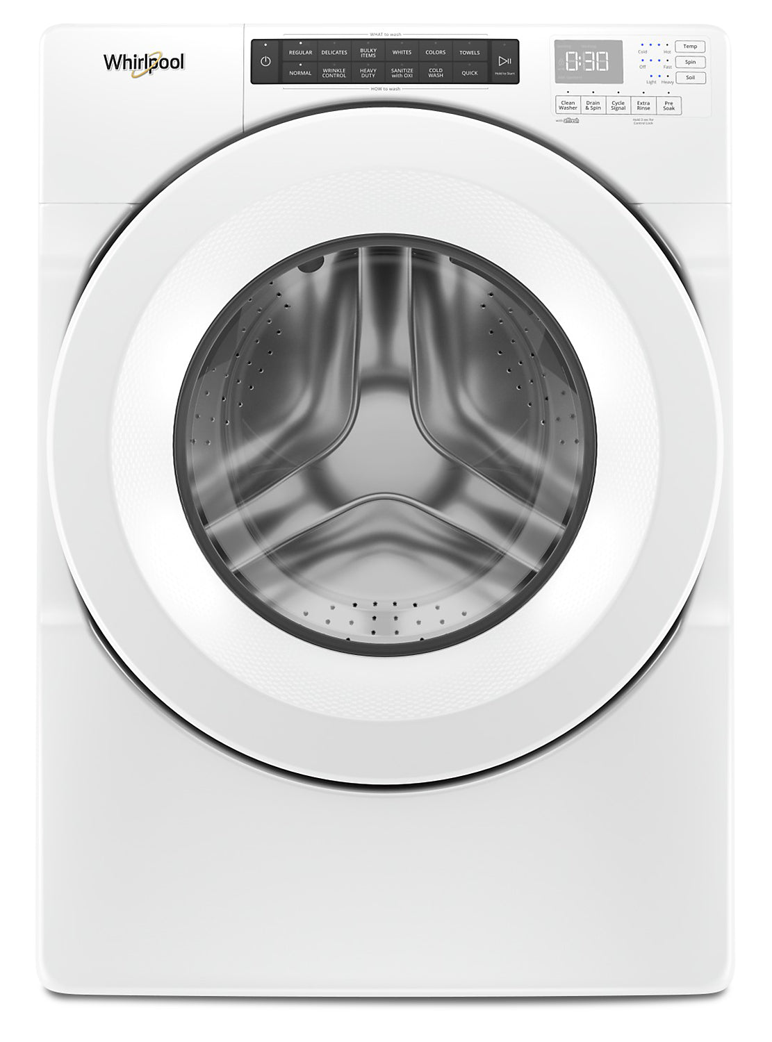 Whirlpool 5.0 Cu. Ft. Front-Load High-Efficiency Washer - White - Stackable - WFW560CHW | Laveuse haute efficacité Whirlpool à chargement frontal de 5 pi³ - blanche - superposable - WFW560CH…