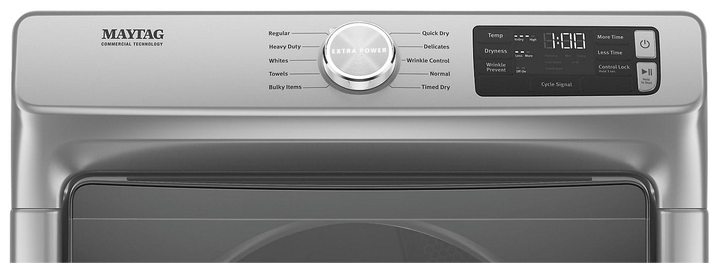 Maytag 7.3 Cu. Ft. Electric Dryer with Steam - Metallic Slate - Stackable - YMED6630HC | Sécheuse électrique Maytag de 7,3 pi³ avec vapeur - ardoise métallique - superposable - YMED6630HC