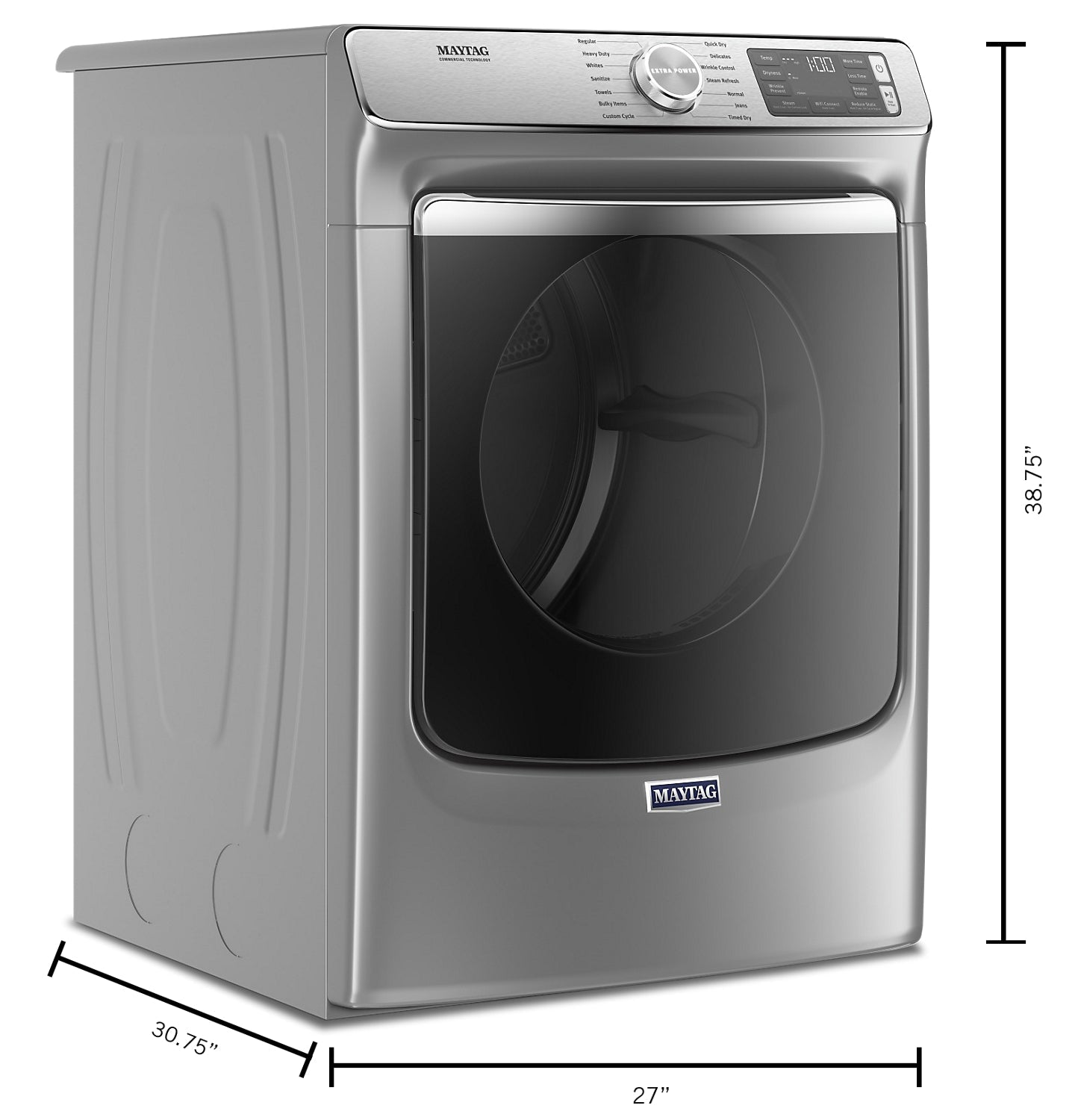 Maytag Front-Load 5.8 Cu. Ft. Smart Washer with Extra Power and 7.3 Cu. Ft. Electric Smart Dryer - Slate|Laveuse frontale 5,8 pi3 Extra Power et sécheuse électrique intelligente 7,3 pi³ Maytag - ardoise|MAFL863C