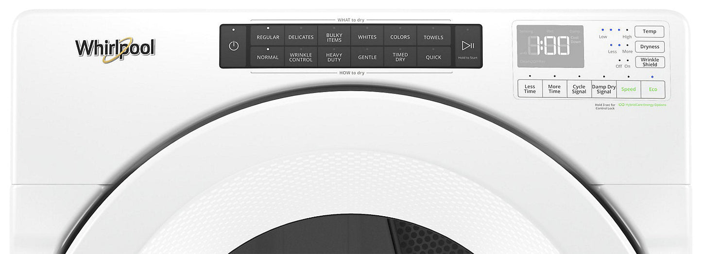 Whirlpool 7.4 Cu. Ft. Electric Dryer - White - Stackable - YWHD560CHW | Sécheuse électrique Whirlpool de 7,4 pi³ - blanche - superposable - YWHD560CHW