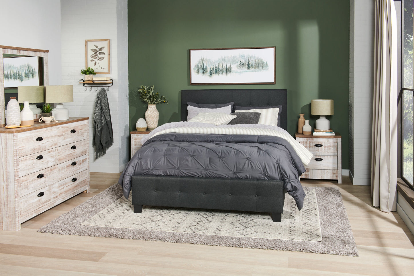 Brianna Dark Grey 3-Piece King Comforter Set|Ensemble d'édredon Brianna 3 pièces gris foncé pour très grand lit