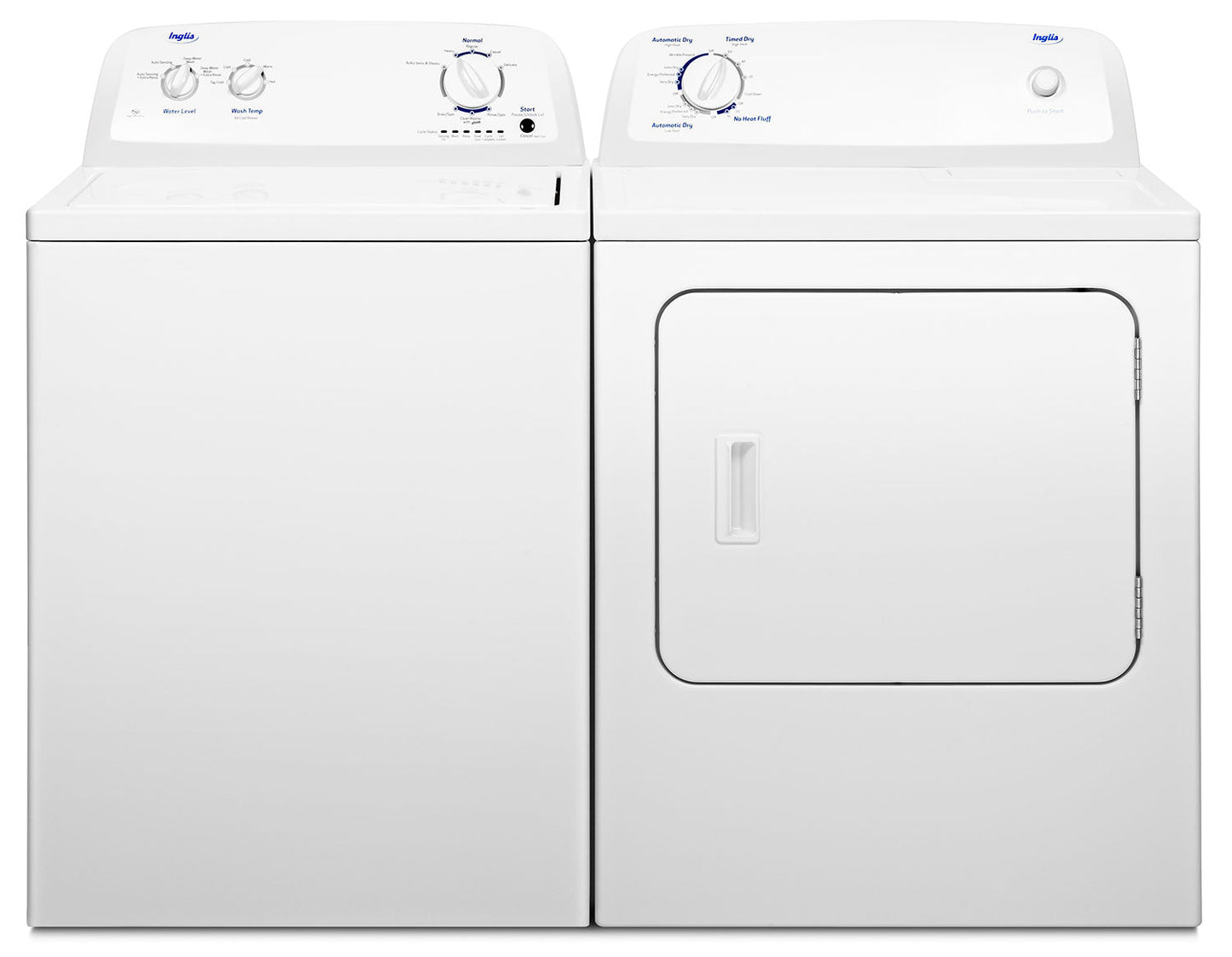 Inglis 4.0 Cu. Ft. Top-Load Washer and 6.5 Cu. Ft. Electric Dryer – White|Laveuse à chargement par le haut de 4,0 pi³ et sécheuse électrique de 6,5 pi³ de Inglis - blanches|INGLPKG4