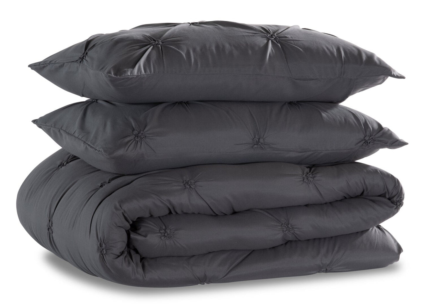 Brianna Dark Grey 3-Piece King Comforter Set|Ensemble d'édredon Brianna 3 pièces gris foncé pour très grand lit