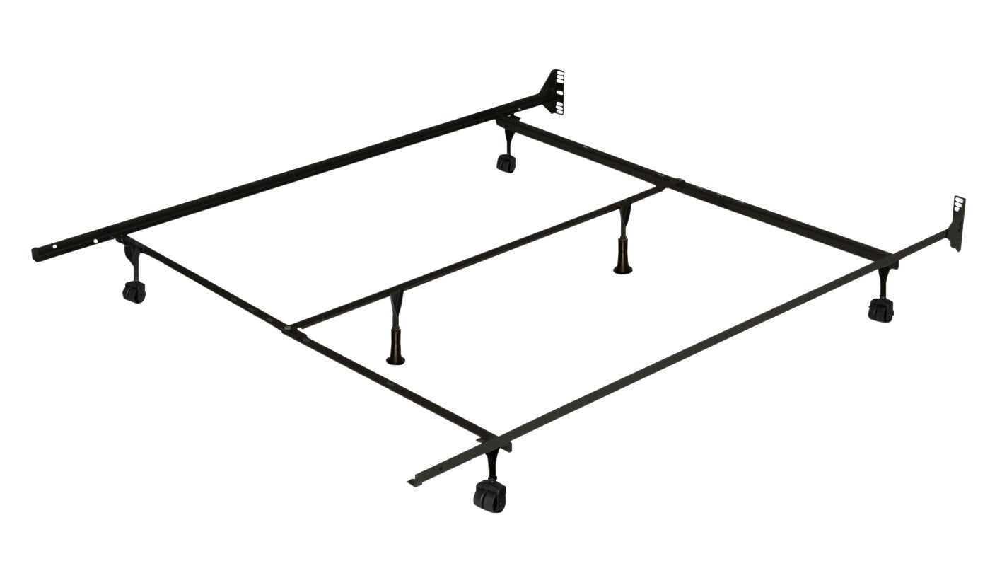 Twin/Full/Queen Versatile Metal Bed Frame with Casters | Cadre de lit polyvalent en métal avec roulettes pour lit simple, lit double ou grand lit