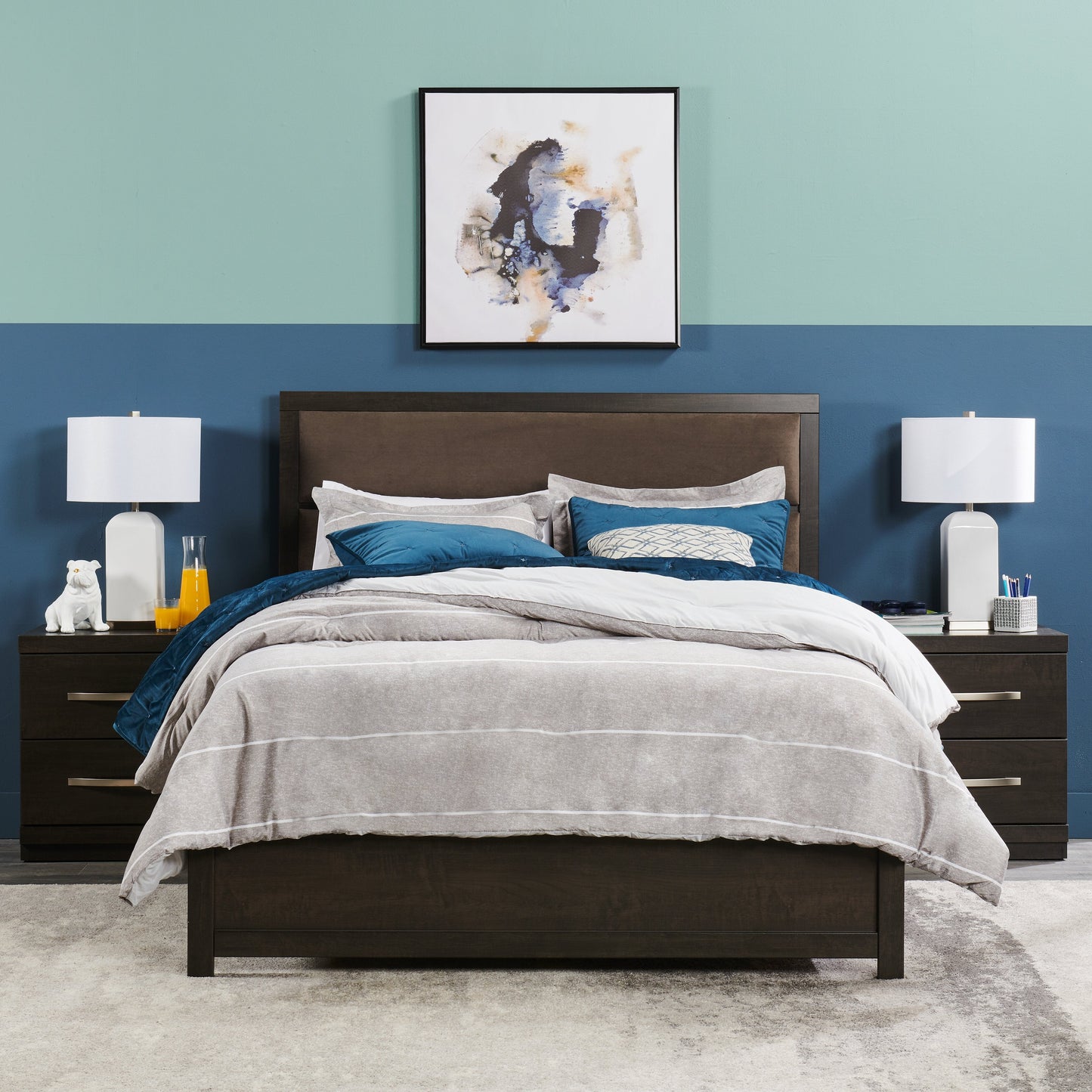 Stripes 3-Piece King Comforter Set - Grey| Ensemble d'édredon Stripes 3 pièces pour très grand lit - gris | STRPE3KG