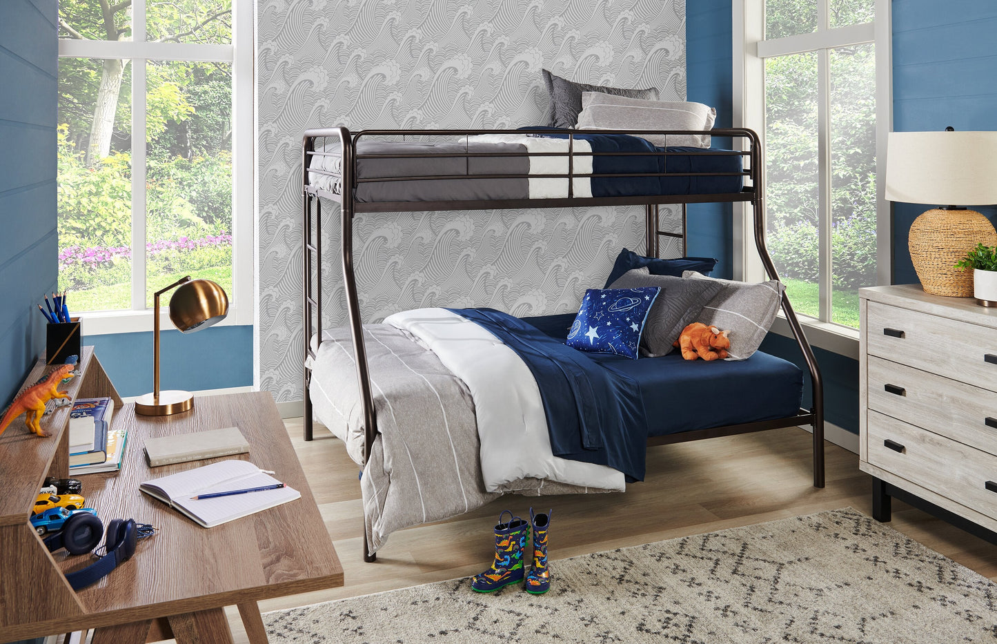 Stripes 3-Piece Full/Queen Comforter Set - Grey | Ensemble d'édredon Stripes 3 pièces pour lit double ou grand lit - gris | STRPE3FQ