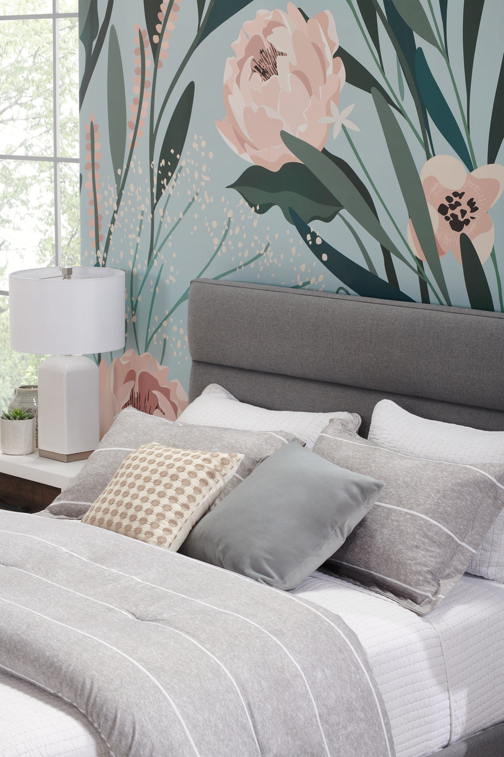 Stripes 3-Piece Full/Queen Comforter Set - Grey | Ensemble d'édredon Stripes 3 pièces pour lit double ou grand lit - gris | STRPE3FQ