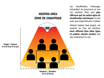 Westinghouse Infrared Electric LED Hanging Patio Heater - WES31-1544|Radiateur de terrasse suspendu électrique à DEL et à infrarouge Westinghouse - WES31-1544