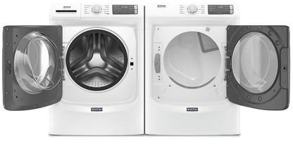 Maytag Front-Load 5.2 Cu. Ft. Washer with Extra Power and 7.3 Cu. Ft. Gas Dryer - White|Laveuse frontale 5,2 pi3 avec Extra Power et sécheuse gaz 7,3 pi³ Maytag - blanches|MAFL563G