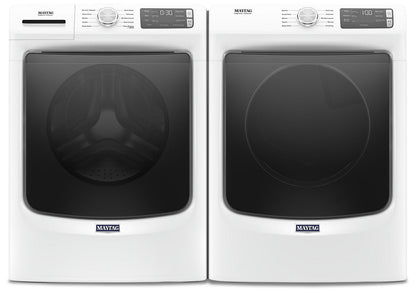 Maytag Front-Load 5.2 Cu. Ft. Washer with Extra Power and 7.3 Cu. Ft. Gas Dryer - White|Laveuse frontale 5,2 pi3 avec Extra Power et sécheuse gaz 7,3 pi³ Maytag - blanches|MAFL563G