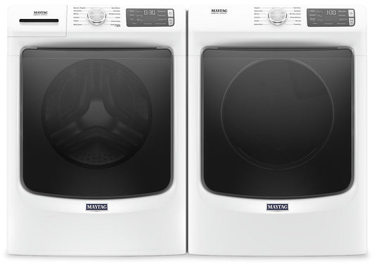 Maytag Front-Load 5.5 Cu. Ft. Washer with Extra Power and 7.3 Cu. Ft. Gas Steam Dryer - White|Laveuse frontale 5,5 pi3 avec Extra Power et sécheuse gaz vapeur 7,3 pi³ Maytag - blance|MAFL66GW