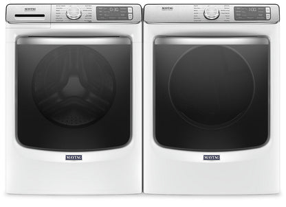 Maytag Front-Load 5.8 Cu. Ft. Smart Washer with Extra Power and 7.3 Cu. Ft. Gas Smart Dryer - White|Laveuse frontale 5,8 pi3 Extra Power et sécheuse gaz intelligente 7,3 pi³ Maytag - blance|MAFL86GW