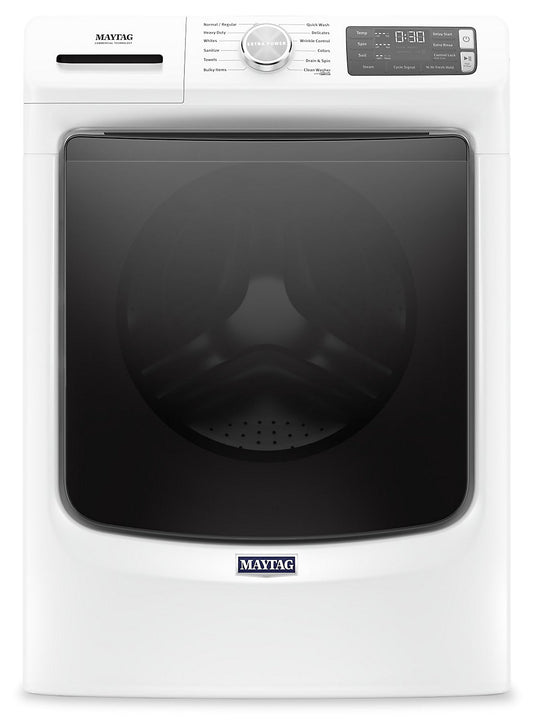 Maytag 4.8 Cu. Ft. Front-Load High-Efficiency Steam Washer - White - Stackable - MHW6630HW | Laveuse à la vapeur haute efficacité Maytag à chargement frontal de 4,8 pi³ - blanche - superposable…