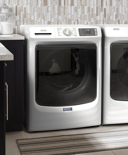 Maytag 4.8 Cu. Ft. Front-Load High-Efficiency Steam Washer - White - Stackable - MHW6630HW | Laveuse à la vapeur haute efficacité Maytag à chargement frontal de 4,8 pi³ - blanche - superposable…