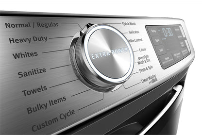 Maytag 5.8 Cu. Ft. Smart Front-Load High-Efficiency Steam Washer - Metallic Slate - Stackable - MHW8… | Laveuse à la vapeur intelligente haute efficacité Maytag à chargement frontal de 5,8 pi³ - ardoise m…