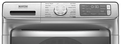 Maytag 5.8 Cu. Ft. Smart Front-Load High-Efficiency Steam Washer - Metallic Slate - Stackable - MHW8… | Laveuse à la vapeur intelligente haute efficacité Maytag à chargement frontal de 5,8 pi³ - ardoise m…