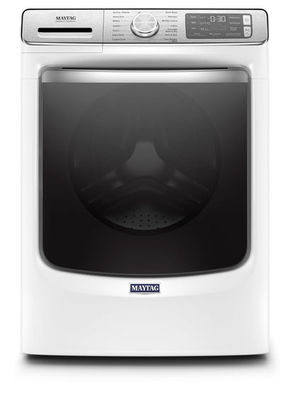 Maytag 5.8 Cu. Ft. Smart Front-Load High-Efficiency Steam Washer - White - Stackable - MHW8630HW | Laveuse à la vapeur intelligente haute efficacité Maytag à chargement frontal de 5,8 pi³ - blanche -…