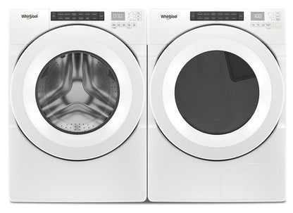 Whirlpool 5.0 Cu. Ft. Front-Load Washer and 7.4 Cu. Ft. Electric Front-Load Dryer - White|Laveuse chargement frontal 5,0 pi³, sécheuse électrique chargement frontal 7,4 pi³ Whirlpool - blanches|WHFL560H