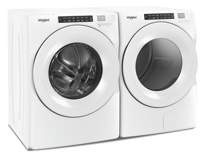 Whirlpool 5.0 Cu. Ft. Front-Load Washer and 7.4 Cu. Ft. Electric Dryer - White|Laveuse à chargement frontal de 5,0 pi³ et sécheuse électrique de 7,4 pi³ de Whirlpool - blanches|WHFL560L