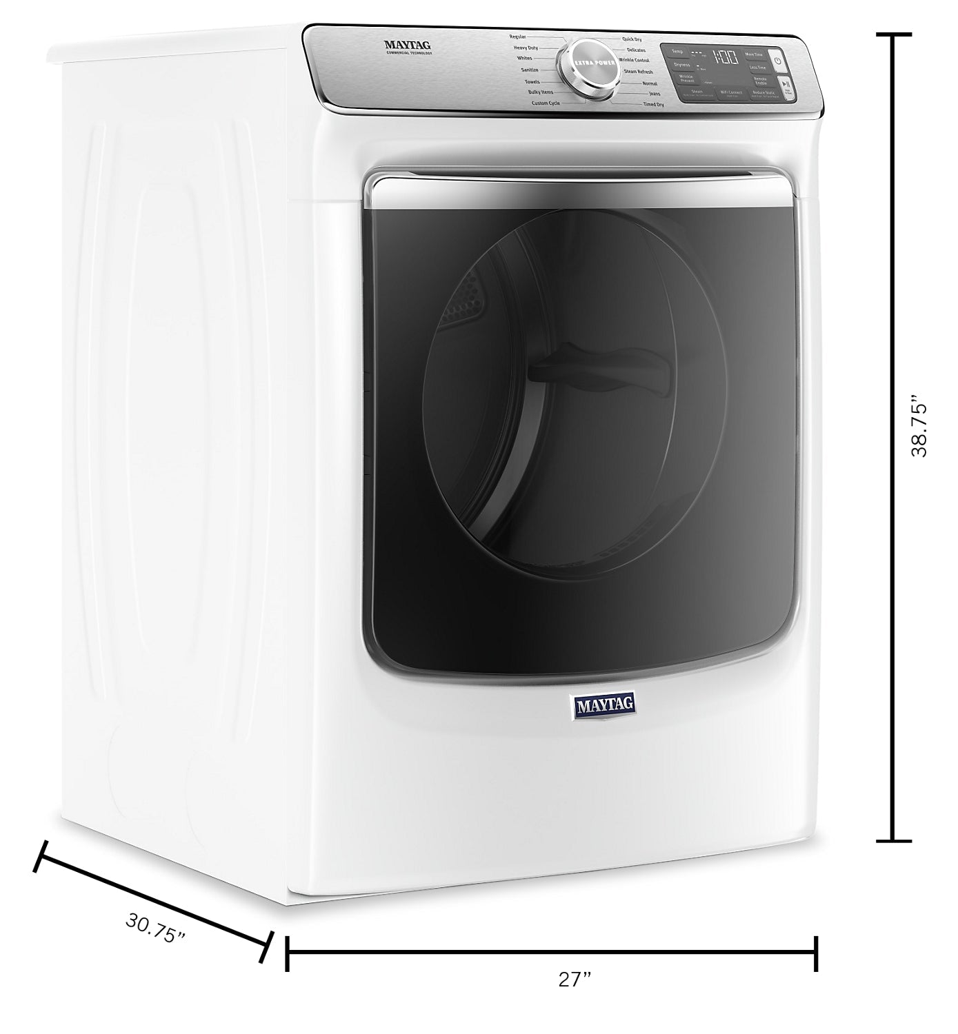 Maytag 7.3 Cu. Ft. Smart Electric Dryer with Steam - White - Stackable - YMED8630HW | Sécheuse électrique intelligente à la vapeur Maytag de 7,3 pi³ - blanche - superposable - YMED8630HW
