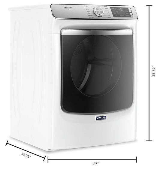 Maytag 7.3 Cu. Ft. Smart Electric Dryer with Steam - White - Stackable - YMED8630HW | Sécheuse électrique intelligente à la vapeur Maytag de 7,3 pi³ - blanche - superposable - YMED8630HW