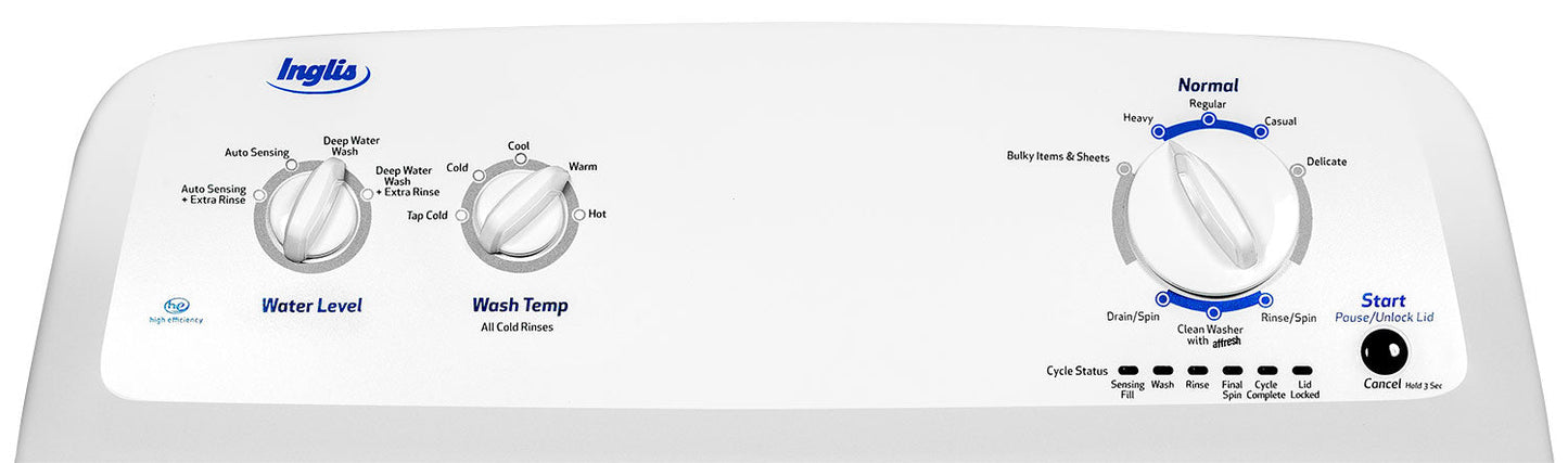 Inglis 4.0 Cu. Ft. Top-Load Washer - White - ITW4871FW | Laveuse Inglis de 4 pi³ à chargement par le haut - blanche - ITW4871FW