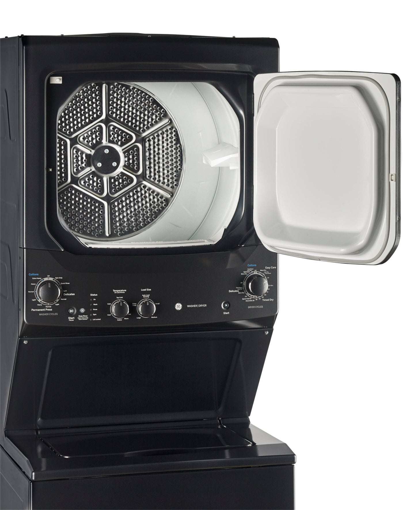 GE Unitized Electric Spacemaker 4.4 Cu.Ft. Washer and 5.9 Cu.Ft Dryer – GUD37ESMMDG | Tour de lavage SpaceMakerMC électrique GE avec laveuse de 4,4 pi³ et sécheuse de 5,9 pi³ - GUD37ESMM…