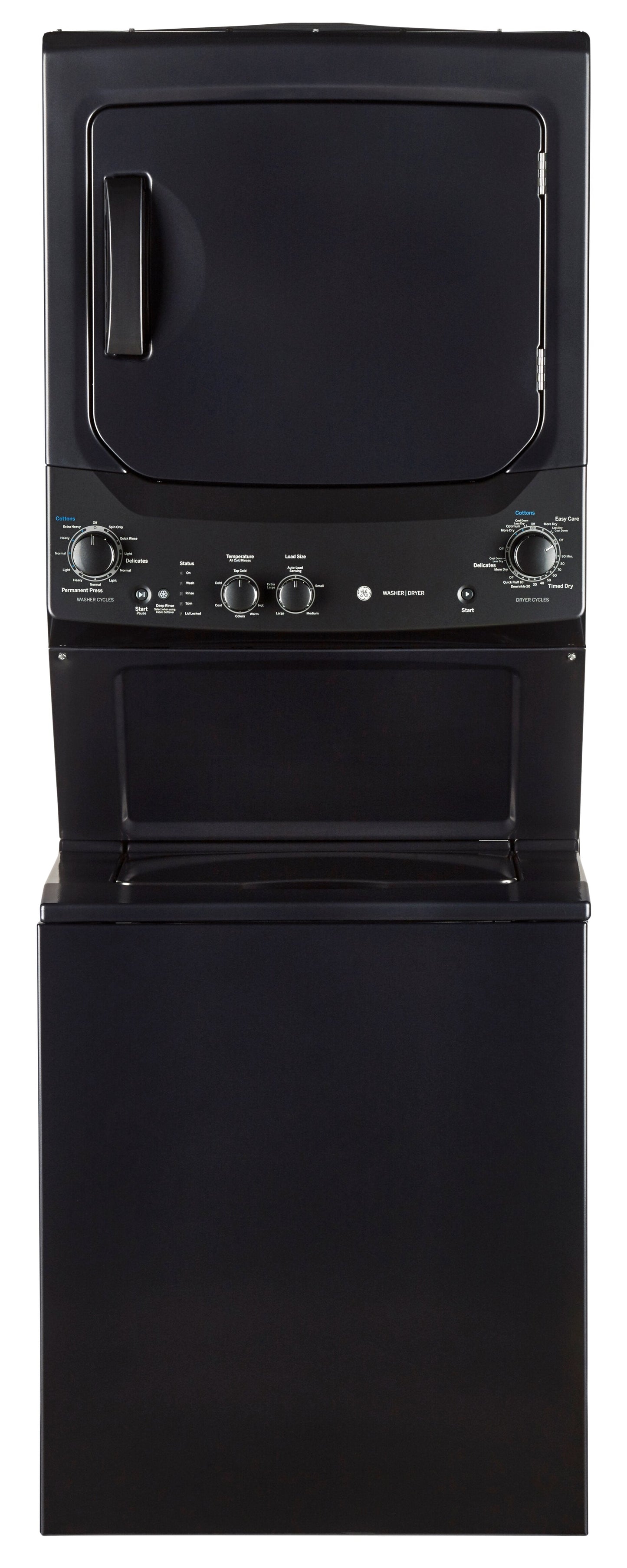 GE Unitized Electric Spacemaker 4.4 Cu.Ft. Washer and 5.9 Cu.Ft Dryer – GUD37ESMMDG | Tour de lavage SpaceMakerMC électrique GE avec laveuse de 4,4 pi³ et sécheuse de 5,9 pi³ - GUD37ESMM…