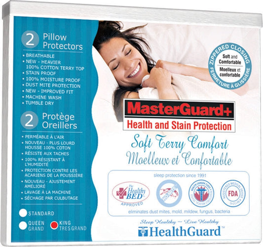 Masterguard® 2-Pack Platinum Soft Terry King Pillow Protector|Protège-oreiller MasterguardMD Platinum Soft Terry pour très grand lit, ensemble de 2|TERPL2PPK