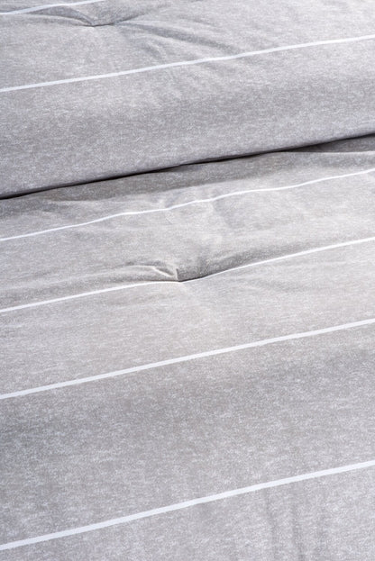 Stripes 3-Piece Full/Queen Comforter Set - Grey | Ensemble d'édredon Stripes 3 pièces pour lit double ou grand lit - gris | STRPE3FQ