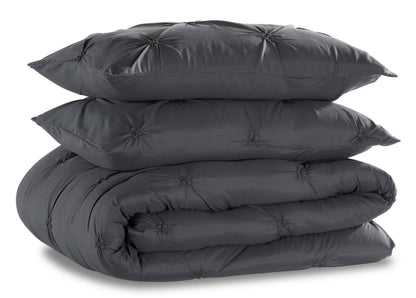 Brianna Dark Grey 3-Piece King Comforter Set|Ensemble d'édredon Brianna 3 pièces gris foncé pour très grand lit