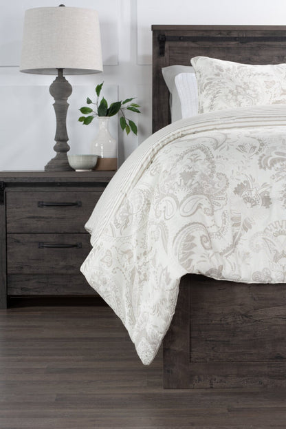 Indie Paisley 3-Piece Full/Queen Comforter Set - White|Ensemble d'édredon Indie Paisley 3 pièces pour lit double ou grand lit - blanc|PAISL3FQ