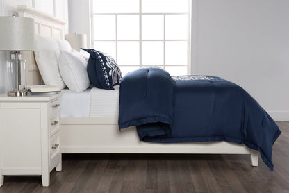 Navy Damask 3-Piece Full/Queen Comforter Set|Ensemble d'édredon Navy Damask 3 pièces pour lit double ou grand lit|NVYDM3FQ