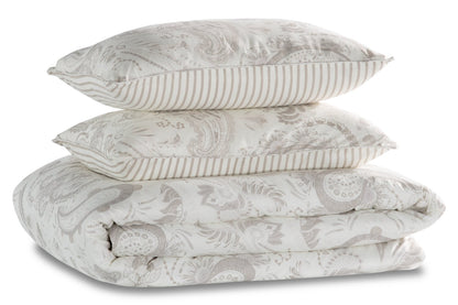 Indie Paisley 3-Piece Full/Queen Comforter Set - White|Ensemble d'édredon Indie Paisley 3 pièces pour lit double ou grand lit - blanc|PAISL3FQ