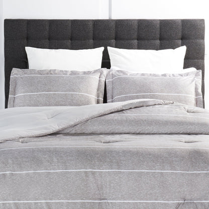 Stripes 3-Piece Full/Queen Comforter Set - Grey | Ensemble d'édredon Stripes 3 pièces pour lit double ou grand lit - gris | STRPE3FQ