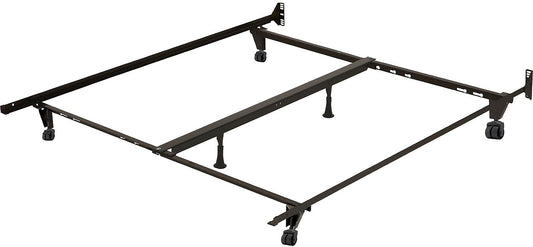 Deluxe Full/Queen/King Metal Bed Frame with Caster Wheels|Cadre de lit luxueux en métal avec roulettes pour lit double, grand lit et très grand lit|BR361S